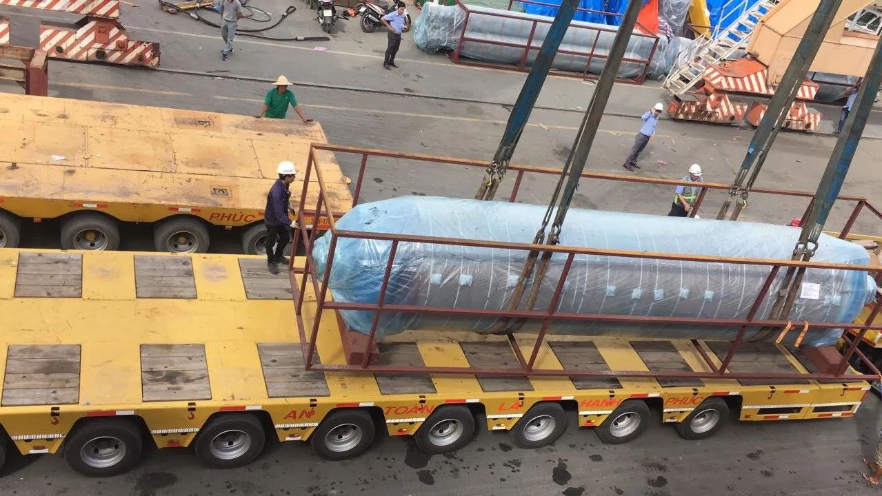 Vận chuyển hàng dự án cho nhà máy giấy tại Bình Phước